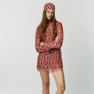 NWT ZARA PRINTED ORGANZA DRESS SIZE LARGE